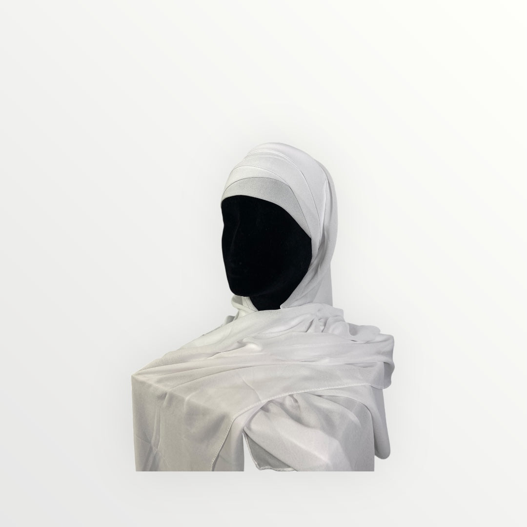 Hijab instantanés en Mousseline de Soie - Couleur : Blanc - Élégance et Confort au Quotidien