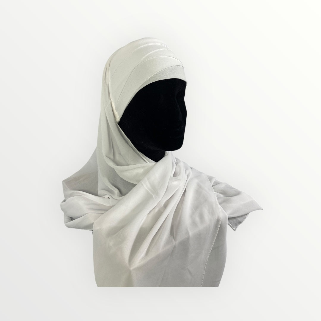 Hijab instantanés en Mousseline de Soie - Couleur : Blanc - Élégance et Confort au Quotidien