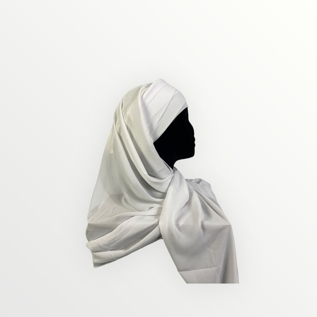 Hijab instantanés en Mousseline de Soie - Couleur : Blanc - Élégance et Confort au Quotidien