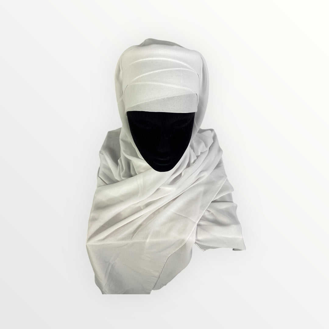 Hijab instantanés en Mousseline de Soie - Couleur : Blanc - Élégance et Confort au Quotidien