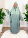 Jilbab 2 Pièces en Soie de Médine - Turquoise - Élégance et Confort