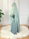 Jilbab 2 Pièces en Soie de Médine - Turquoise - Élégance et Confort