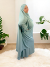 Jilbab 2 Pièces en Soie de Médine - Turquoise - Élégance et Confort